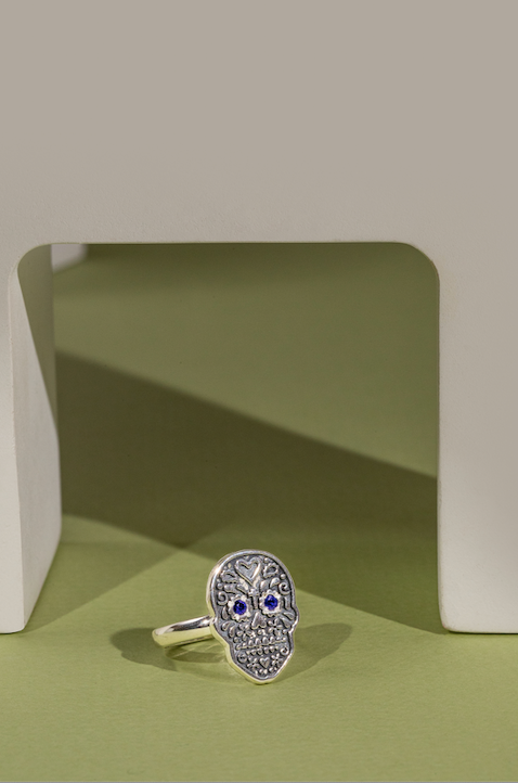 Anillo Calavera Papel Picado