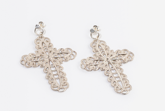 Aretes Cruz Filigrana