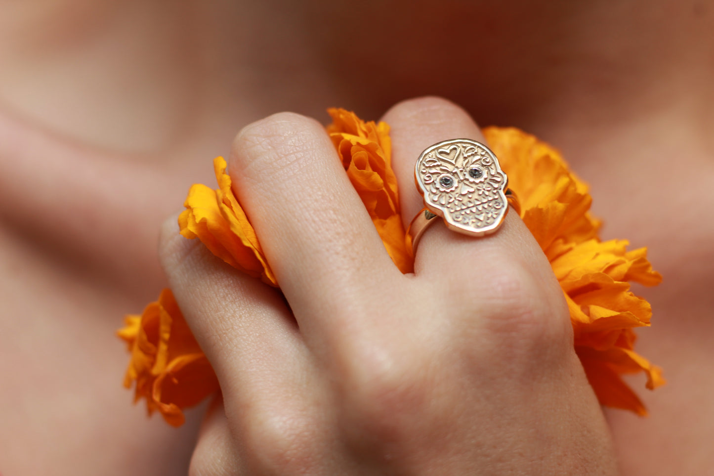 Anillo Calavera Papel Picado