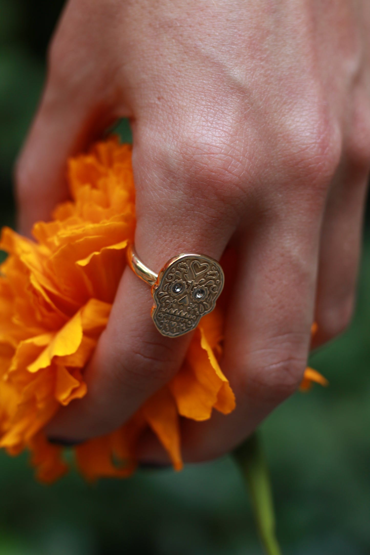 Anillo Calavera Papel Picado